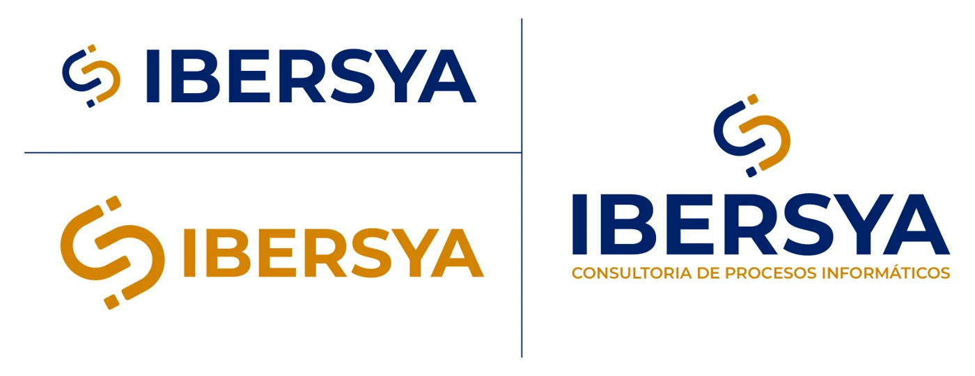 Exemplos de utilizações incorretas do logótipo da IBERSYA: proporção alterada, versão monocromática a laranja e descritor errado